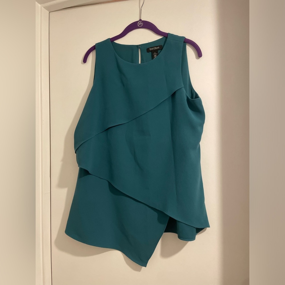 White House Black Market Teal Sleeveless Blouse